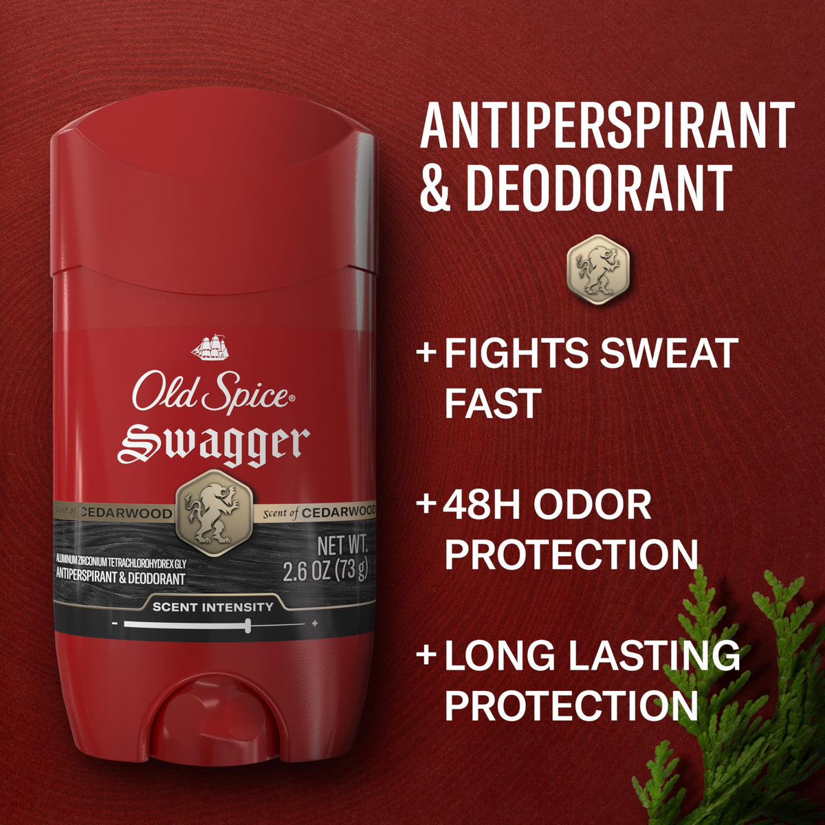 Old Spice Red Collection invisible solid bottle front shows clear, residue-free use.