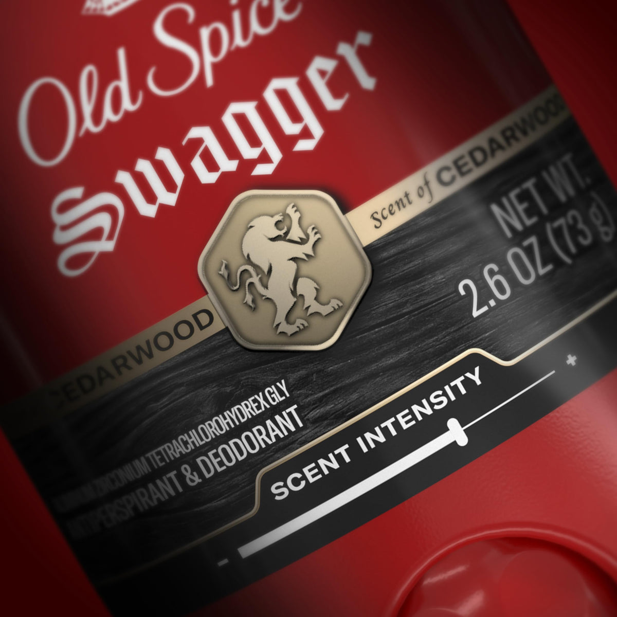 Old Spice Red Collection matte finish packaging conveys premium design.