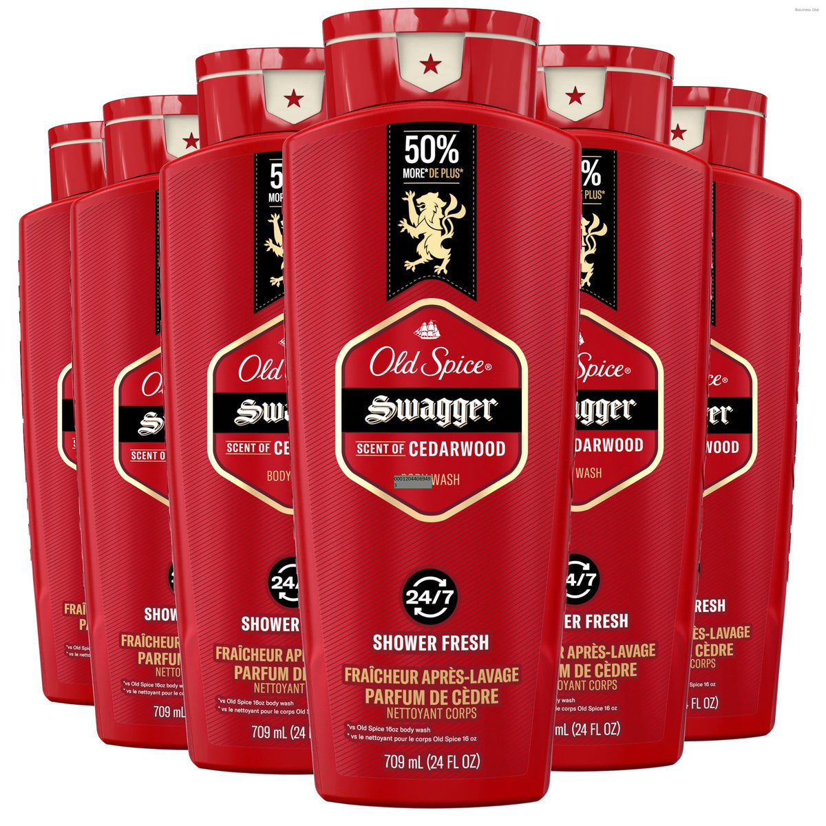 Old Spice Swagger cedarwood bottle front showing bold fragrance for daily freshness.