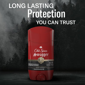 Old Spice Swagger cedarwood scent visual emphasizes rugged, enduring fragrance.
