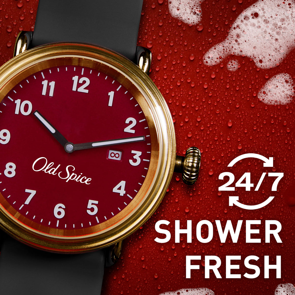 Old Spice Swagger refreshing lather demonstrates rich cleansing foam for a quick daily cleanse.