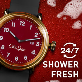 Old Spice Swagger refreshing lather demonstrates rich cleansing foam for a quick daily cleanse.