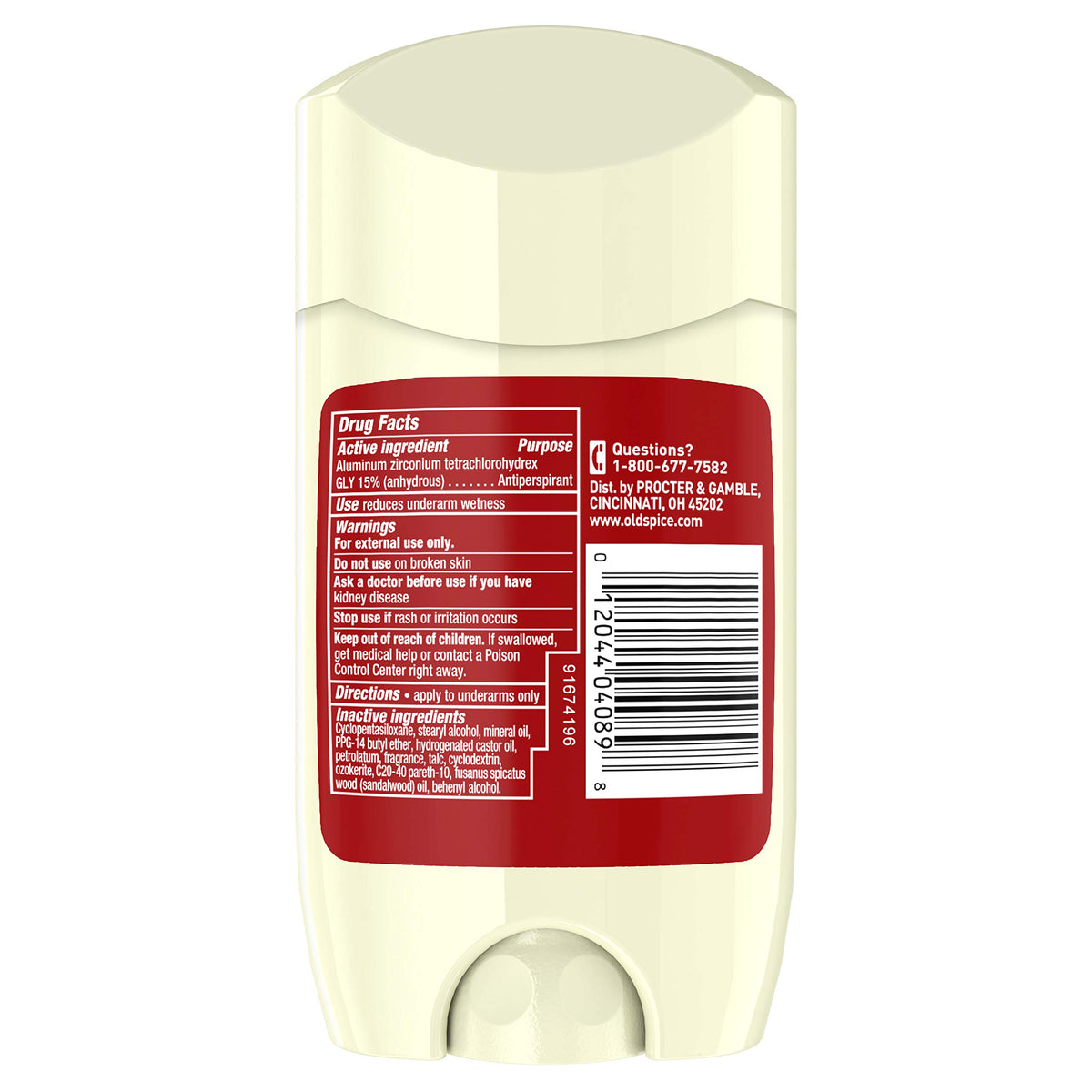 Old Spice Timber-Sandalwood invisible solid stick in action for all-day dryness.