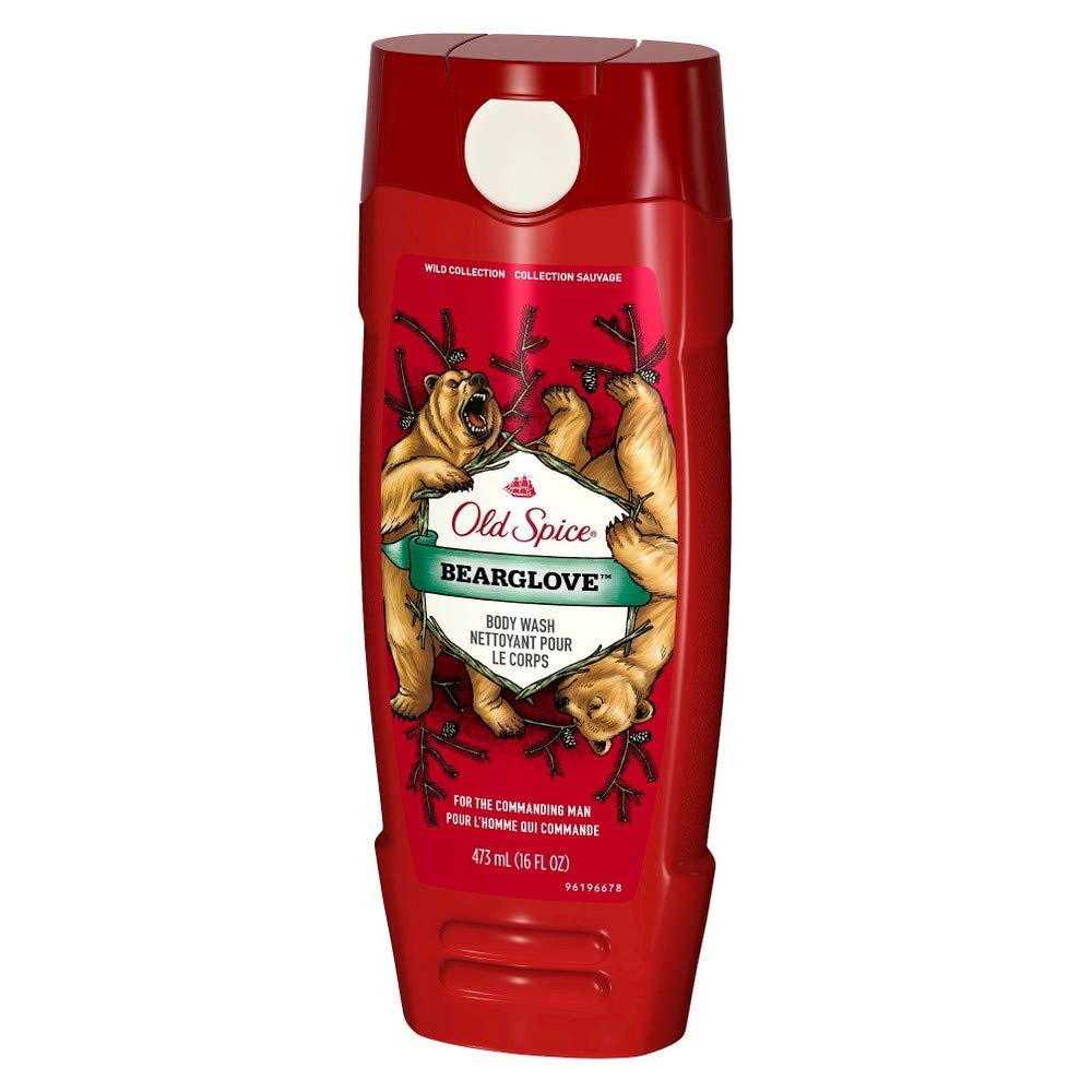 Old Spice Bearglove bottle with bold red design for daily freshness