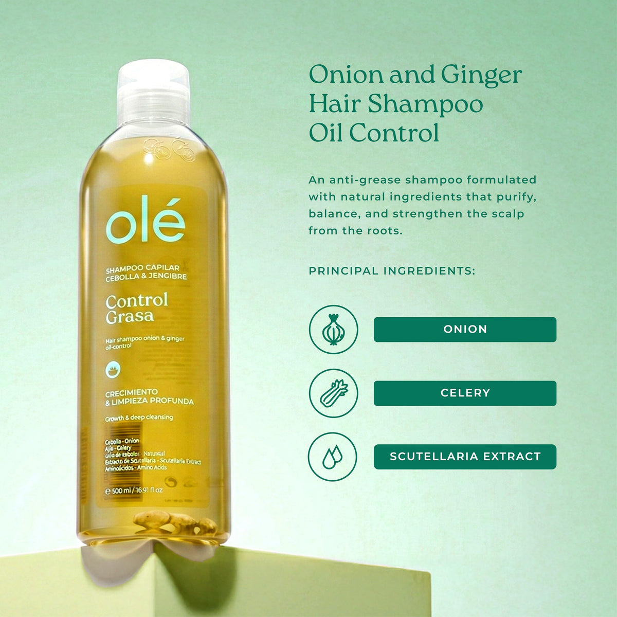 Ole natural purifying formula refines oily roots while keeping scalp comfortable.