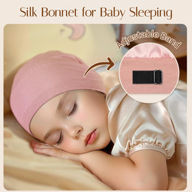 OLESILK Silk Baby Bonnet pink outer shell modal adds durability.
