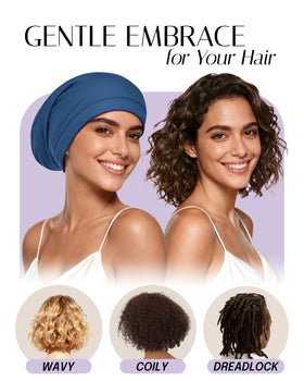 OLESILK frizz-protection hair cap helps curls stay defined and less tangled.