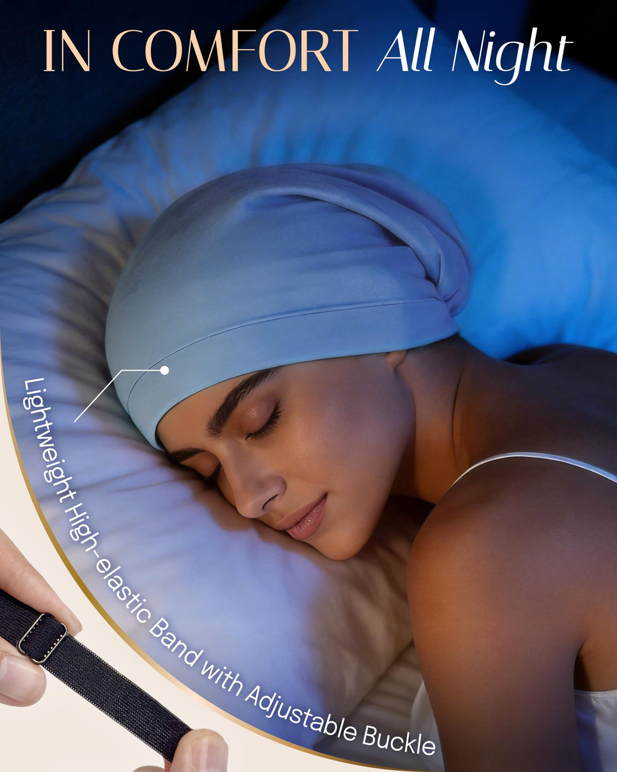 OLESILK hair wrap for nightly use protects hairstyles while sleeping.
