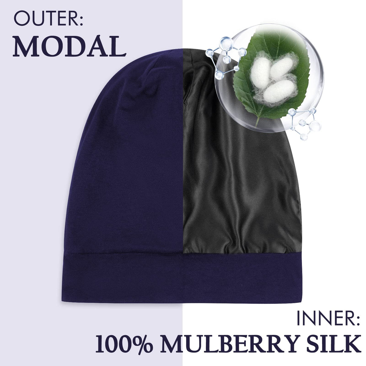 OLESILK Mulberry Silk Bonnet for Men – ideal-fit strap for secure overnight wear