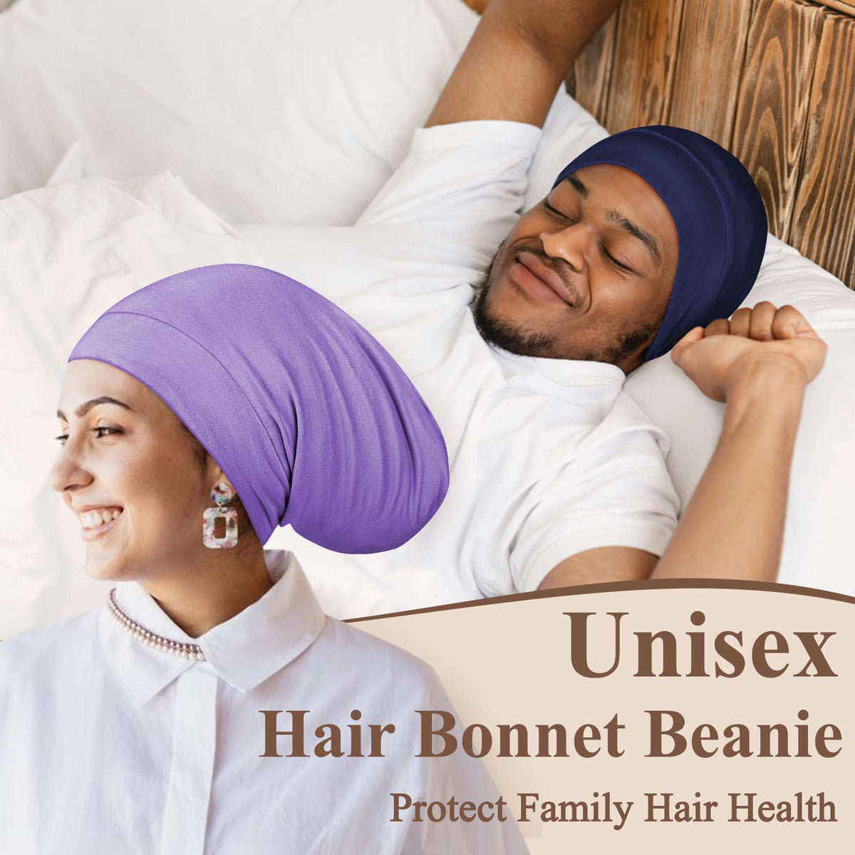 OLESILK Mulberry Silk Bonnet for Men – navy-color fabric suitable for year-round use