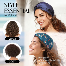 OLESILK Silk Bonnet dark blue machine washable for busy lifestyles