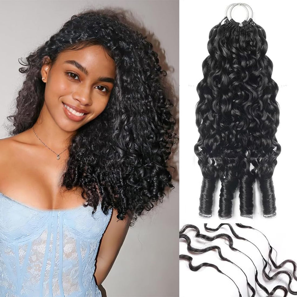 OLFORY Burmese curly crochet hair 16 inch package with feather crochet for natural, lightweight styling