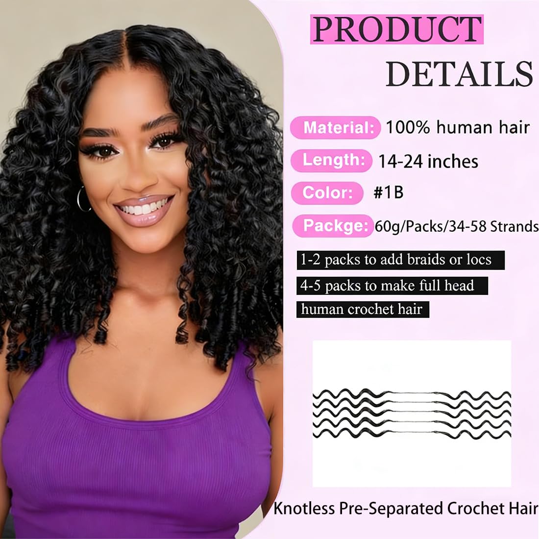 OLFORY Remy human hair crochet bundles in natural black deliver soft touch and reduced shedding