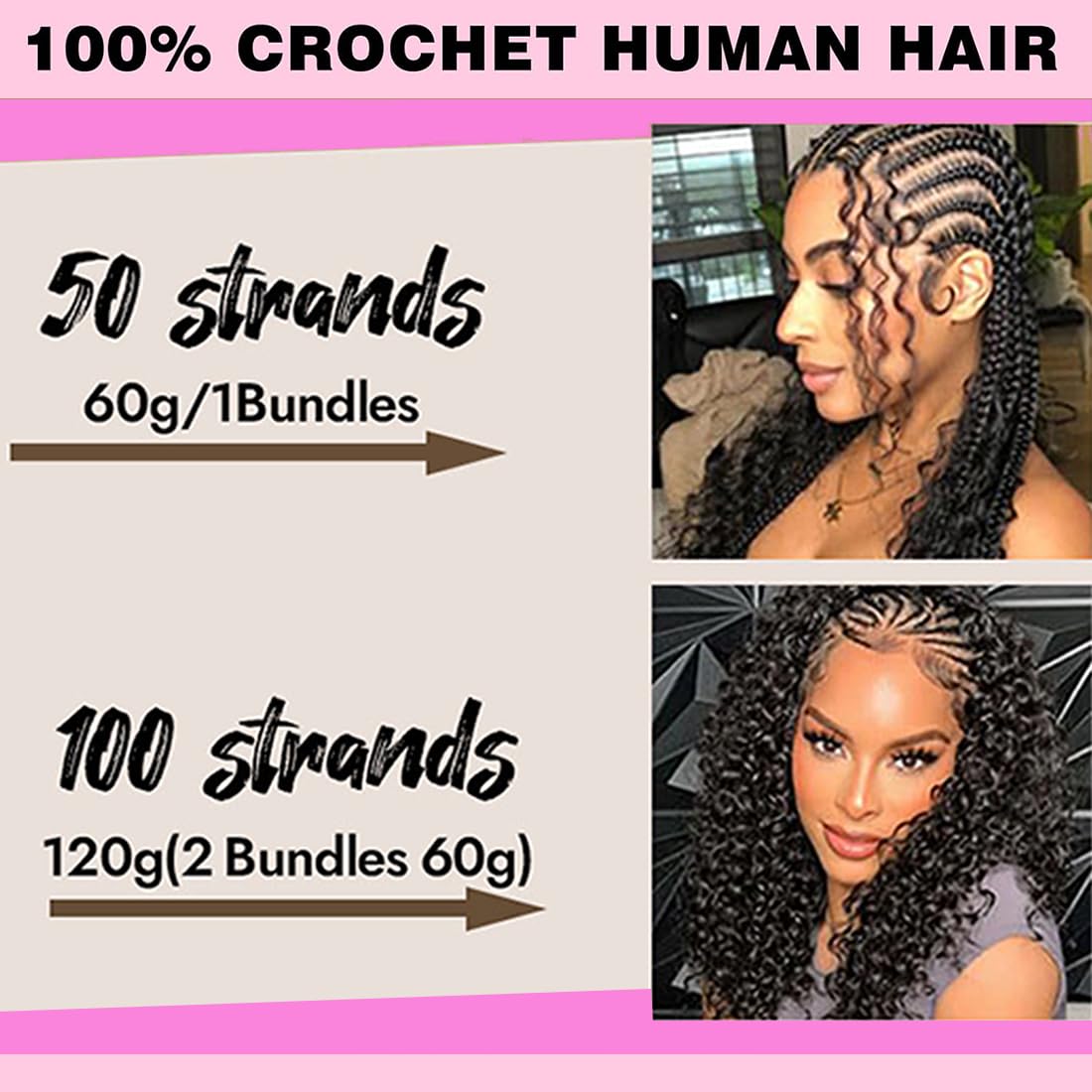 OLFORY 60g per pack Burmese curly crochet hair ideal for all-day wear and easy maintenance