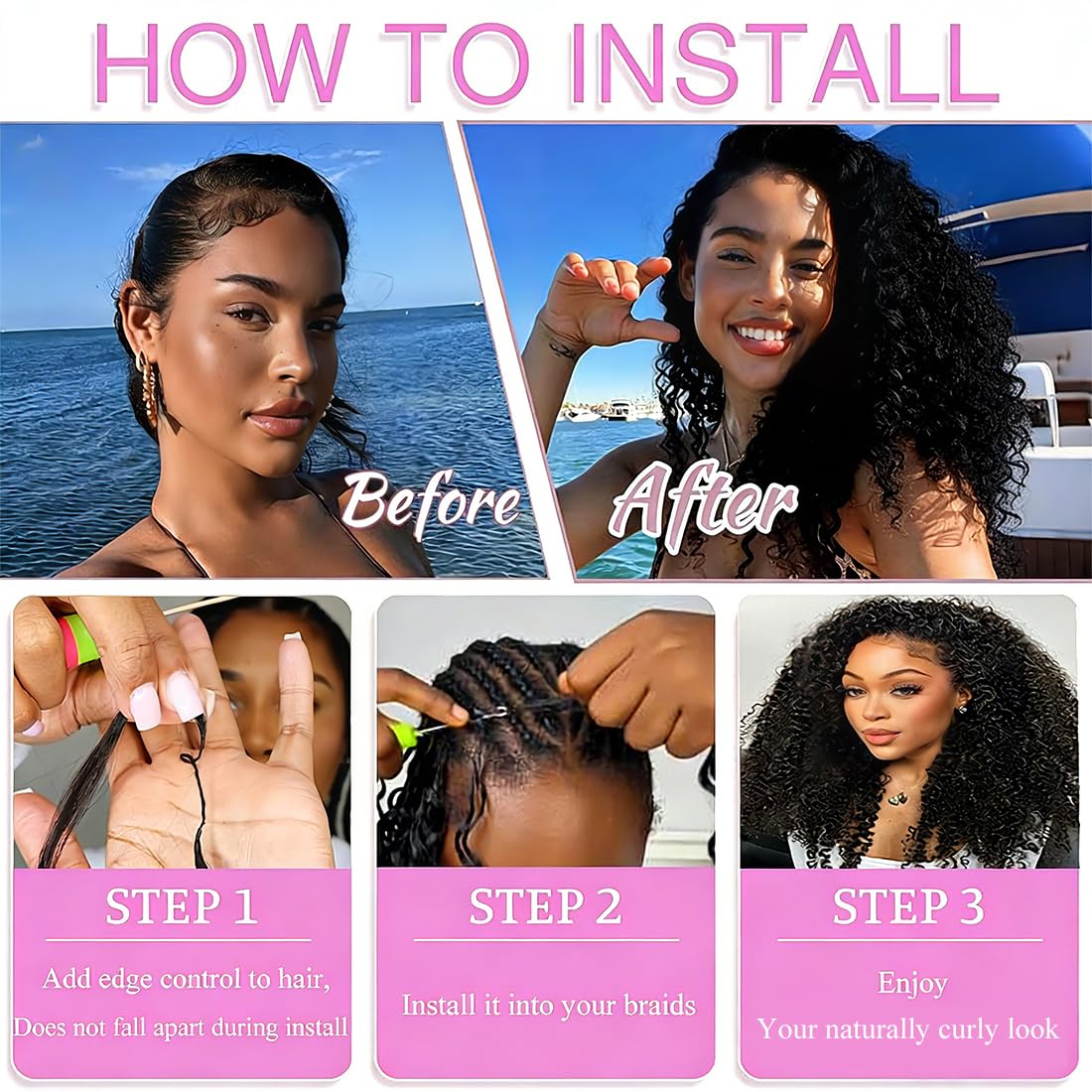OLFORY reusable curly crochet bundles maintain bounce and shine with proper care