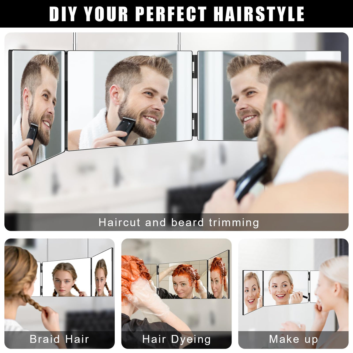 OLIBUY anti-fog HD glass provides clear reflections during grooming.