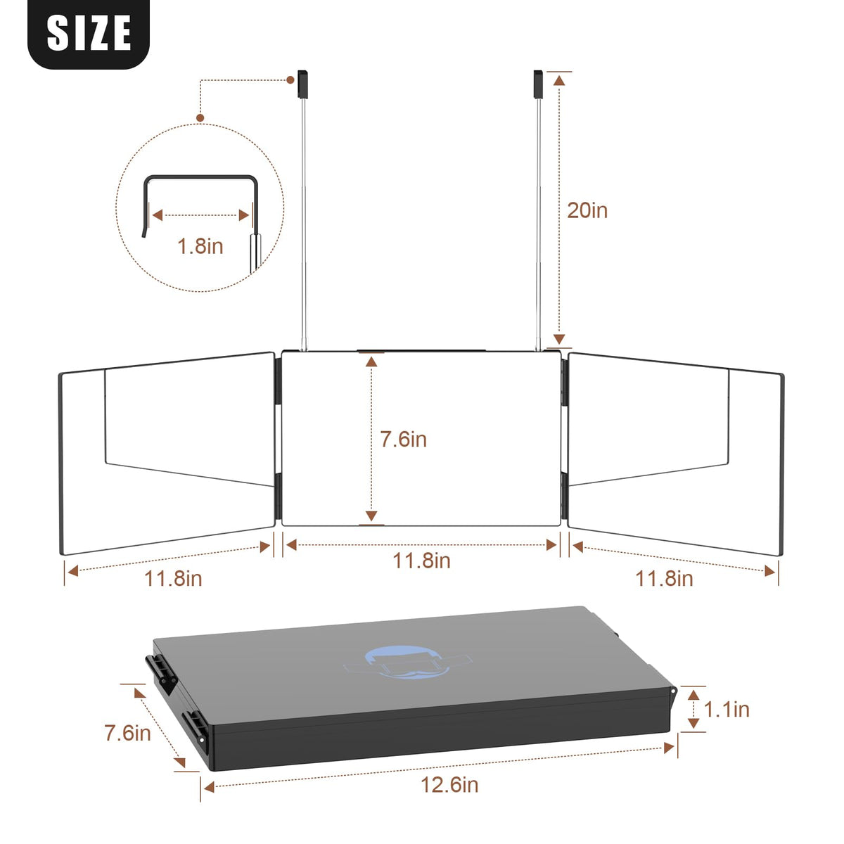 OLIBUY mounting options on wall/door/table with nails.