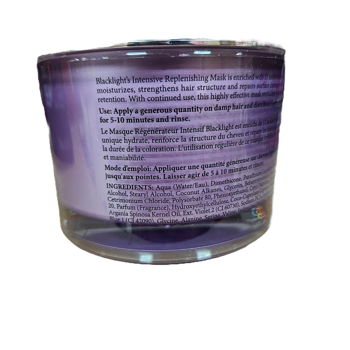 Oligo Blacklight Intensive Replenishing Mask argan oil detail offering conditioning benefits