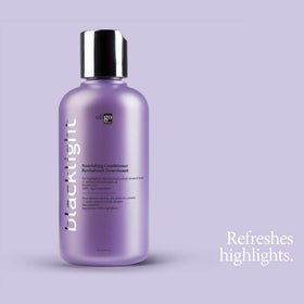 Oligo Blacklight Nourishing Conditioner argan-oil detail emphasizes smoothing properties.