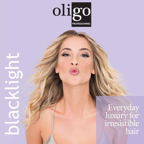 Oligo Blacklight Nourishing Conditioner after-use hair shows shine and softness.