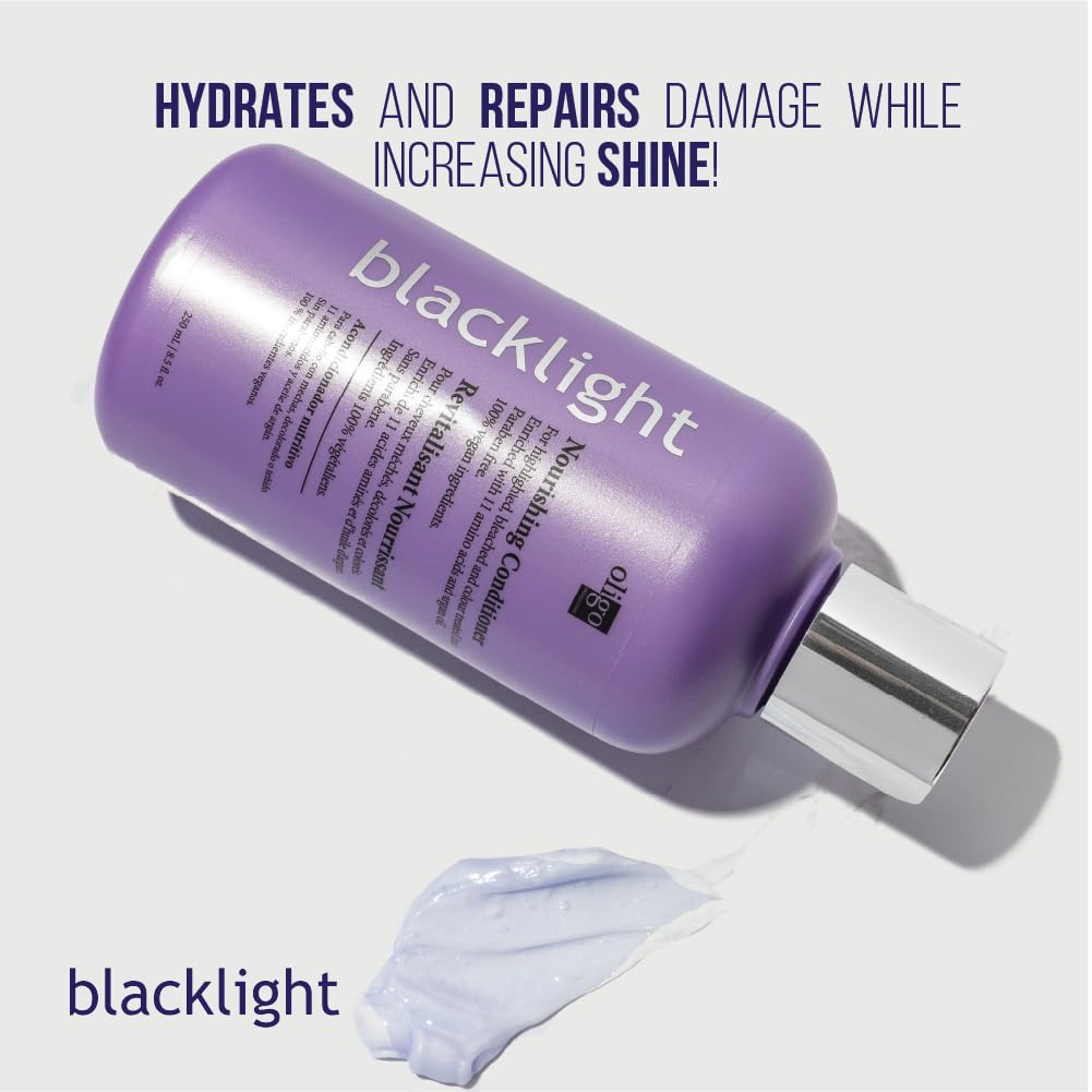 Close-up of conditioner texture highlighting 11 amino acids (Oligo Professionnel).