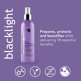 Oligo Professionnel Blacklight 18-in-1 mist shine-revive supports detangling and radiant shine.