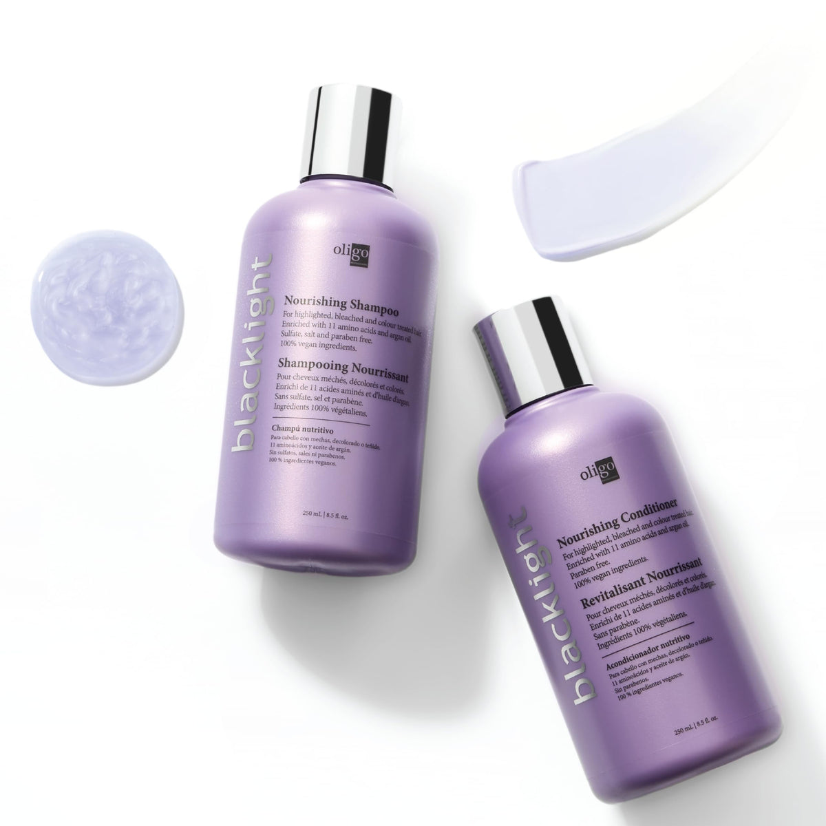 Oligo Professionnel Blacklight Nourishing Conditioner blonde tube for smooth, hydrated hair.