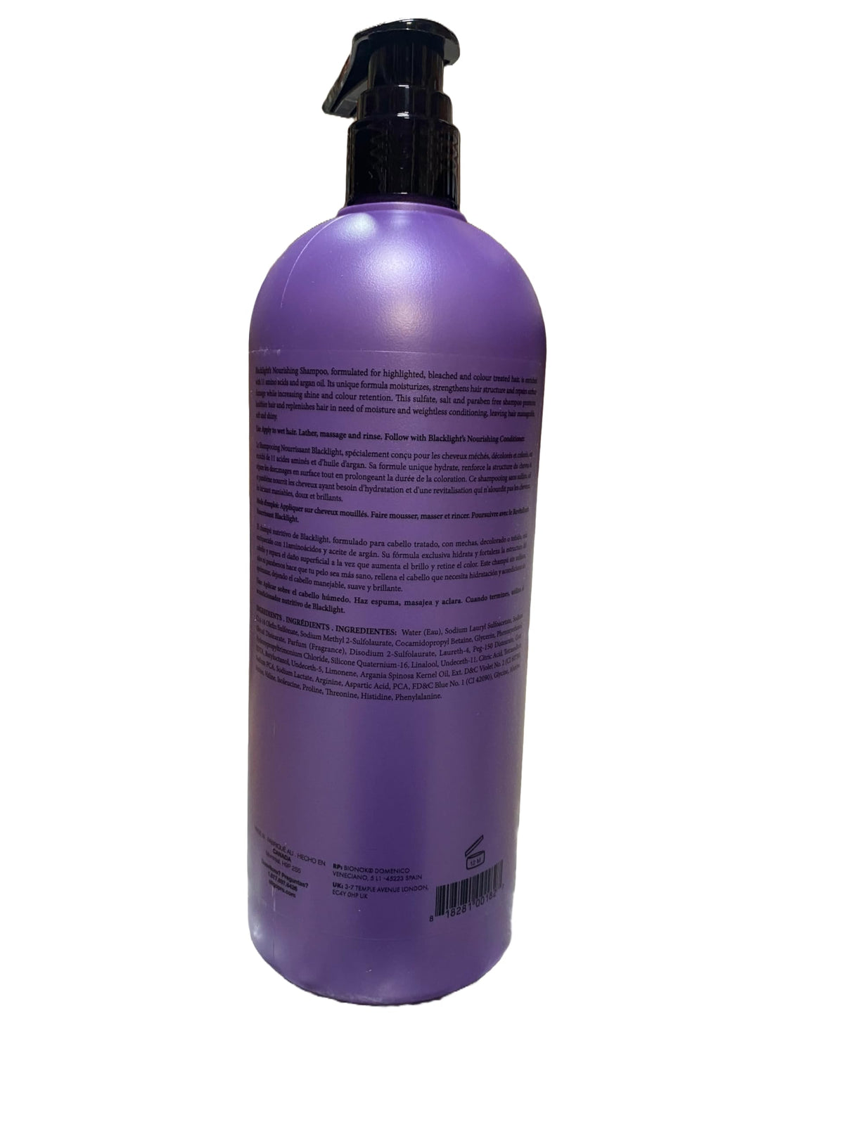 Oligo Professionnel Blacklight Nourishing Shampoo 11 amino acids nourishment blend graphic.