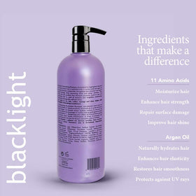 Oligo Professionnel Blacklight Nourishing Shampoo argan oil infusion highlighting conditioning.