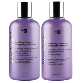 Oligo Professionnel Blacklight Nourishing Shampoo bottle for blondes boosts color retention.