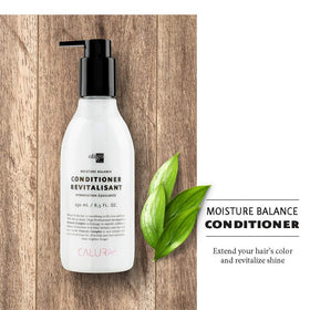 Close-up of Calura conditioner texture signaling rich hydration for dry hair.