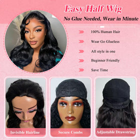 Olimaruly half wig invisible hairline for a seamless daily look