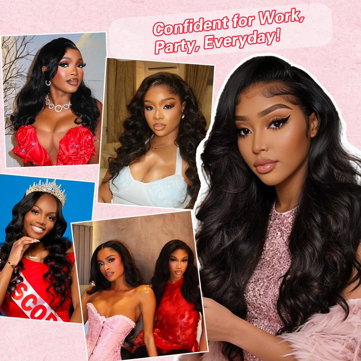 Olimaruly natural black 18 inch half wig for everyday wear