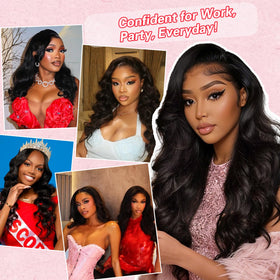 Olimaruly natural black 18 inch half wig for everyday wear