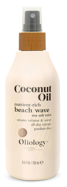 Oliology Coconut Oil Beach Wave Sea Salt Mist Spray bottle creates voluminous, beachy waves.