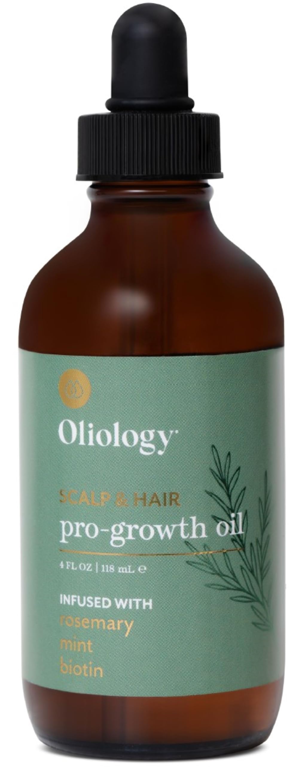 Oliology Scalp & Hair Oil bottle with rosemary mint for refreshed scalp.