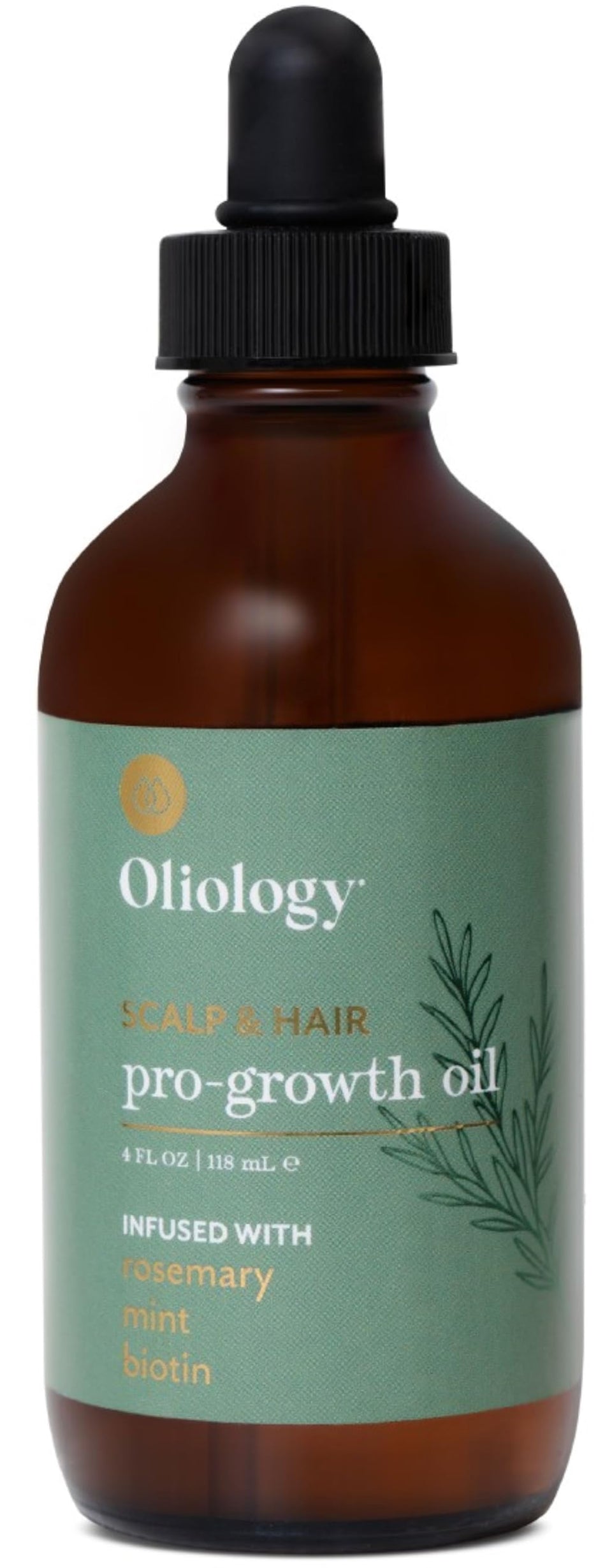 Oliology Scalp & Hair Oil bottle with rosemary mint for refreshed scalp.