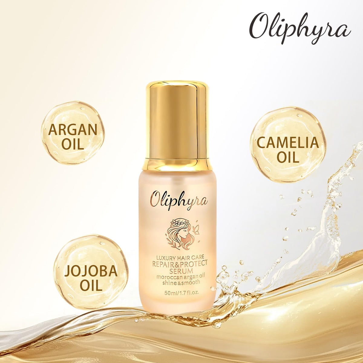 Oliphyra Hair Oil provides a glassy finish with frizz control.