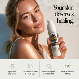 Olive Gold 03 hand application demonstrates easy daily use on skin.