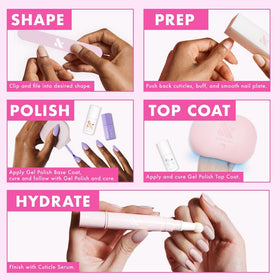 Olive & June Gel Top Coat adds a high-shine, lasting finish.