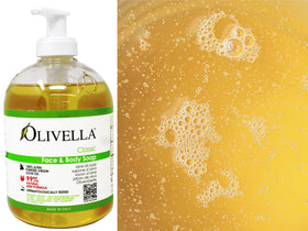 Olivella made in Italy label evokes Mediterranean skincare heritage.
