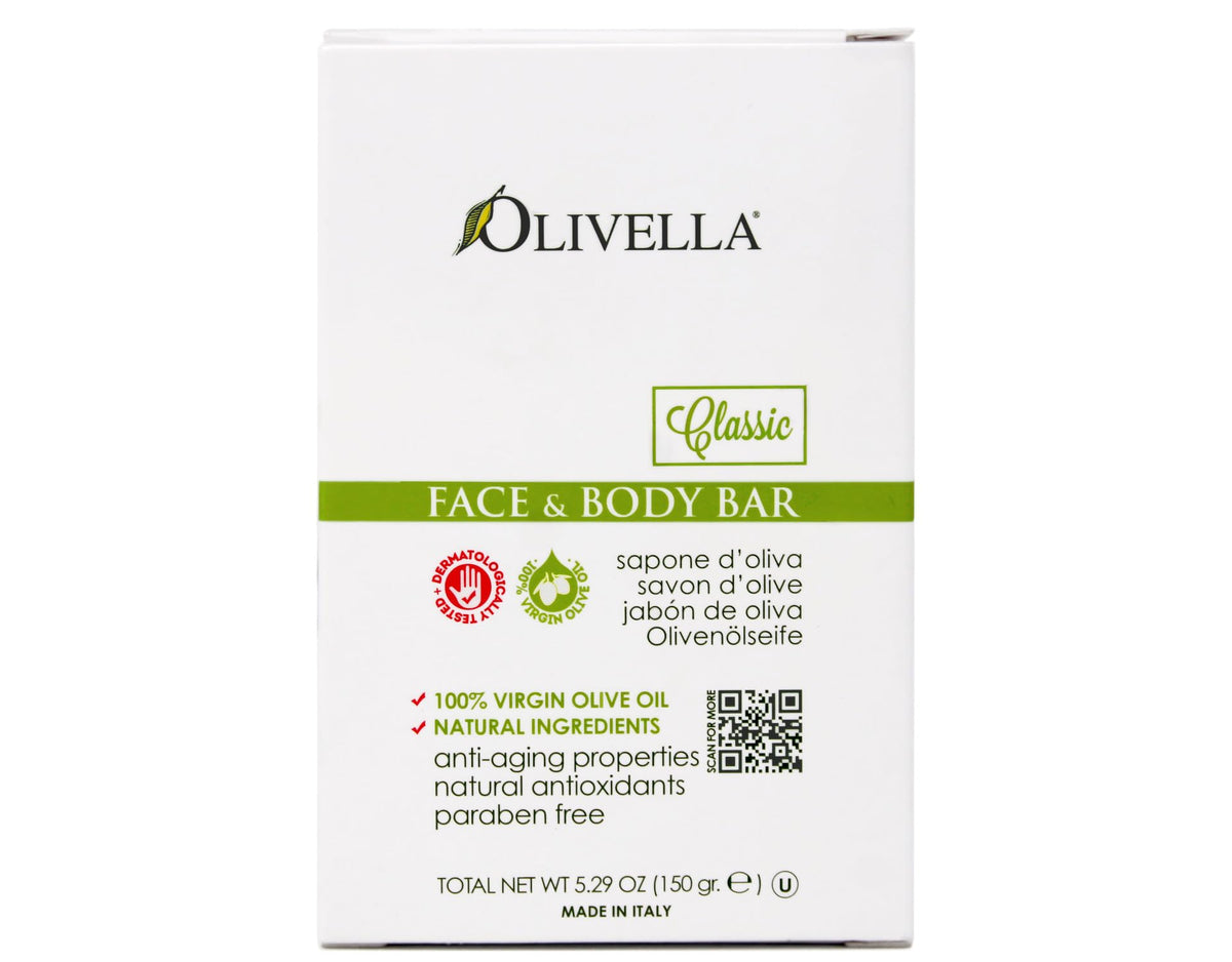 Olivella Soap Bar for face use, mild cleanse suitable for sensitive skin.