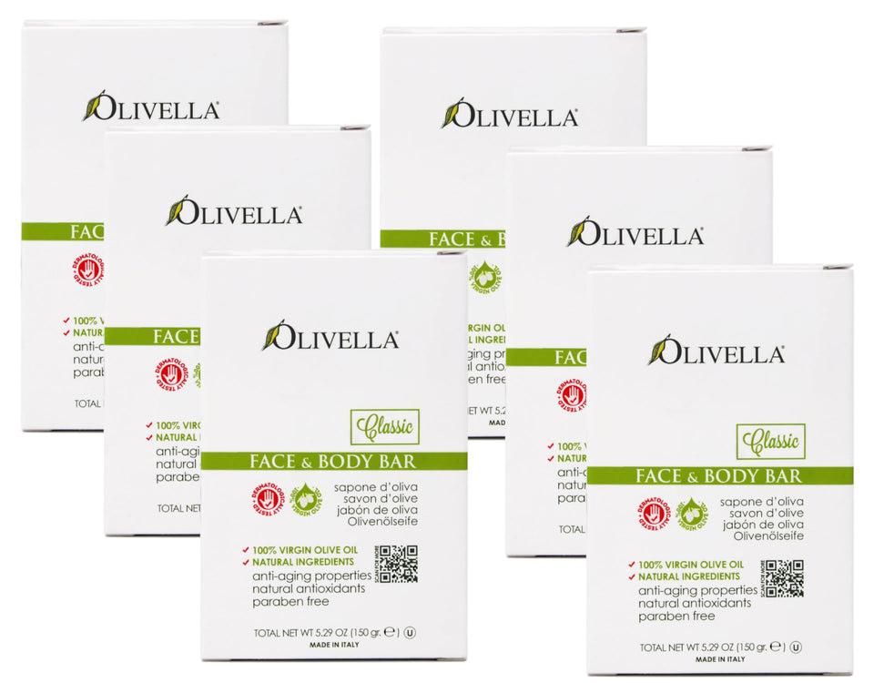 Olivella Soap Bar olive oil cleanser for face and body, gentle nourishment.