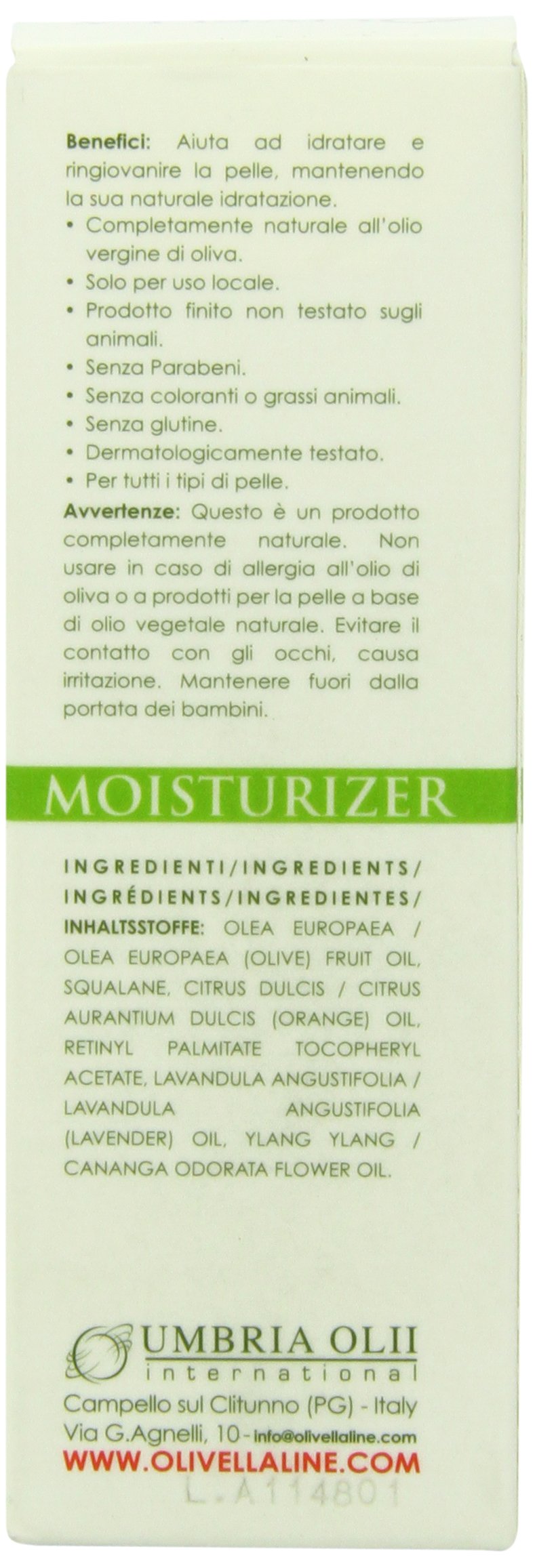 Olivella Virgin Olive Oil Moisturizer jar highlights nourishing night-time care.