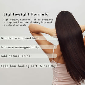 Olivia Care biotin-infused oil aims to reinforce hair strands.