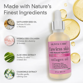 Olivia Care Collagen Facial Oil being applied for smooth skin