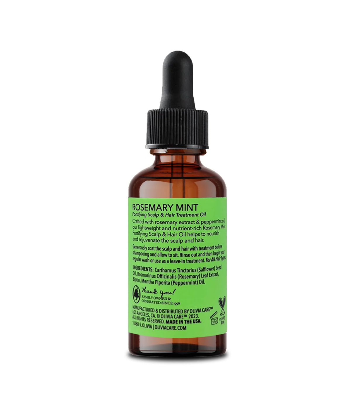 Olivia Care hair care routine setup with essential oils.