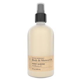 Olivia Care Honey Almond Oil bottle shows portable, daily hydration for the skin.
