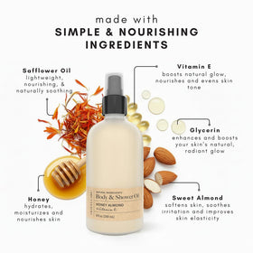 Olivia Care Honey Almond Oil pump delivers easy, mess-free application.