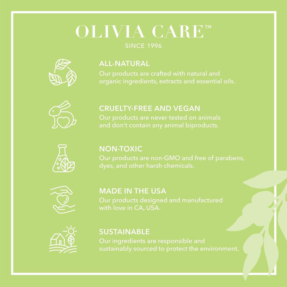 Olivia Care Olive Oil Infused Soap Lather, moisturizing and gentle.